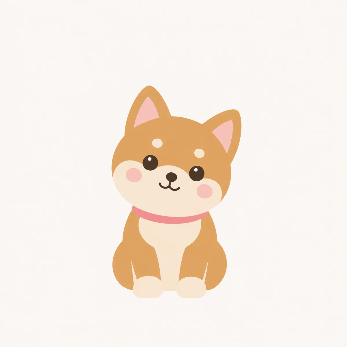 こちらを見て首をかしげている犬のイラスト