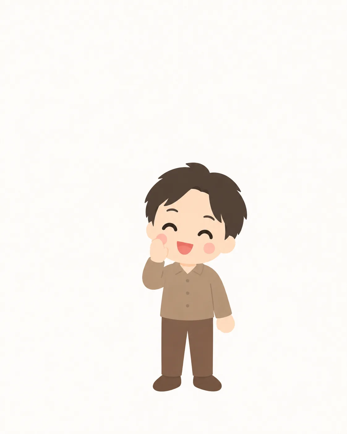 口の横に手を添えて話しかけている男性のイラスト